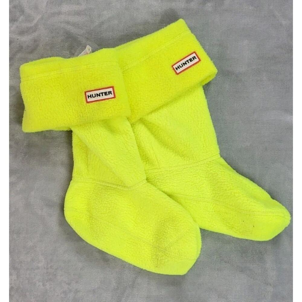 Hunter Boot Inserts Cuff Adult Medium Fleece Liner womens 5-7 neon yellow bright